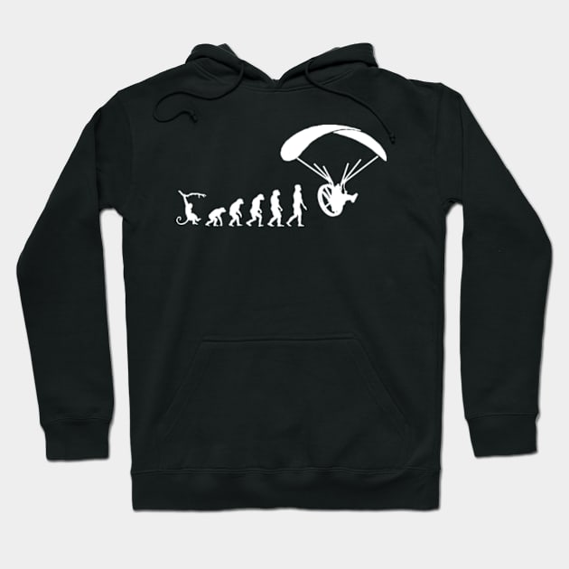 Skydive Paraglider Parachuting Skydiving Paramotor Evolution Hoodie by David Brown